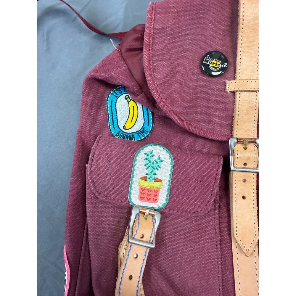 Herschel‎ Supply Co Select Series Burgundy Dawson Backpack Patches Leather Trim
